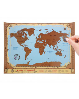 Географическая карта мира со скретч-слоем